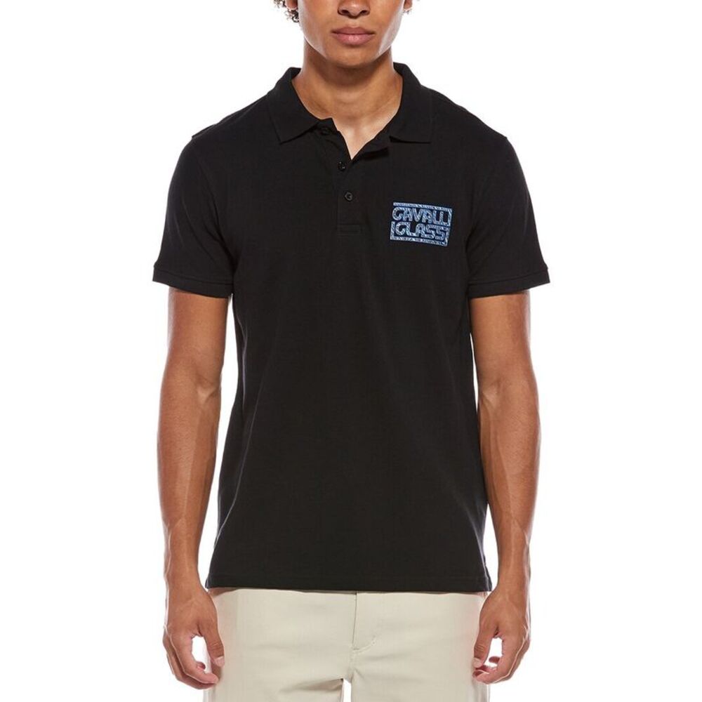 Cavalli Class Mens  Polo Shirt, Black